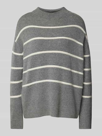 someday Someday Strickpullover mit gerippten Abschl&uuml;ssen Modell Tanalynn in Hellgrau Melange, Gr&ouml;&szlig;e 36