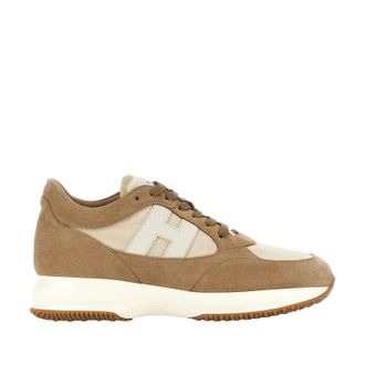 Hogan Interactive Lace-Up Sneakers in Calfskin and Nylon