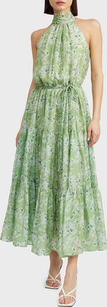 En Saison Laguna Maxi Halter Dress In Light Green Teal
