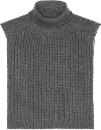 Ports 1961 Geribbelde top met col - Grijs