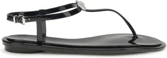Mach & Mach Zwarte Rubber Platte Sandalen
