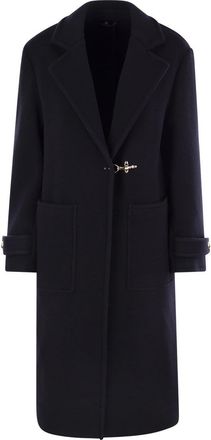 Fay Womens Wool And Cashmere Coat - Navy - Size Medium
