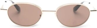 Alexander McQueen Eyewear Zonnebril met ovalen montuur - Goud