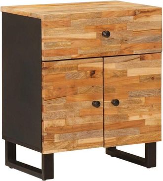 vidaXL Mueble Cama Marr&oacute;n 50 X 33 X 60 Cm Madera De Mango Maciza Vidaxl