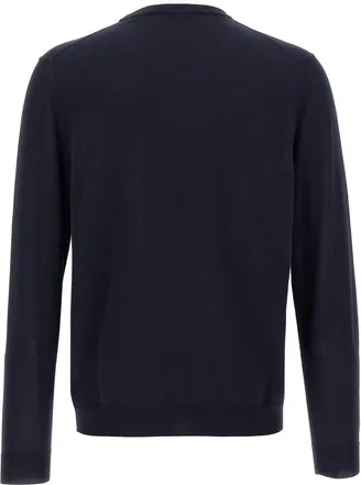 Zanone Crew Neck Cotton Sweater - Navy