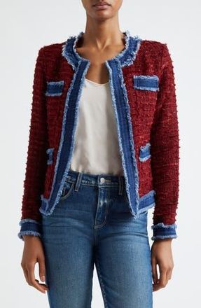 L'agence Agnes Tweed Jacket in Dark Syrah at Nordstrom Rack, Size X-Small