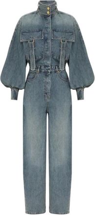 Zimmermann Jumpsuits & Playsuits, Dames, Blauw, S, Denim, Denim Jumpsuit met Stijlvolle Details