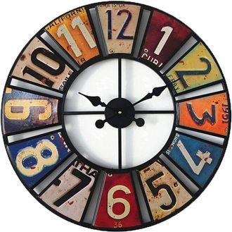OEM Reloj De Pared Grande Para Jard&iacute;n, Reloj De Jard&iacute;n Redondo Antiguo Autoadhesivo Con Esfera Abierta, Reloj De Metal Impermeable Para Exteriores Apto Pa