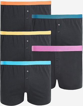 Jacamo 5 Pack Contrast Waistband Loose Boxer