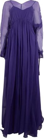 Alberta Ferretti Jurk met sweetheart halslijn - Dames - Avondkleed - Paars - XS - Kleedjes