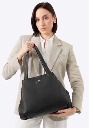 Wittchen Dames Echt Lederen Shopper Tas Zwart