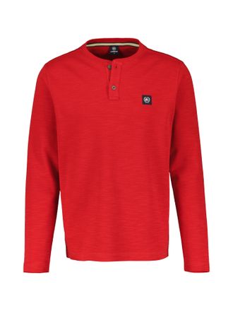 Lerros Sweatshirt LERROS Serafino-Langarmshirt, Herren, Gr. 5XL, rot (urban rot), 70% Baumwolle, 25% Polyester, 5% Elasthan, Sweatshirts Sweatshirt