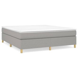 Berkfield Home Box Spring Bed Frame Light Grey 180x200cm Super King Fabric