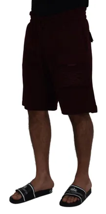 Dolce & Gabbana Maroon Bermuda Cargo Men Shorts Cotton Polyester