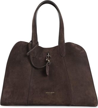 Giorgio Armani Brown Suede Calf Leather Handbag-Donna