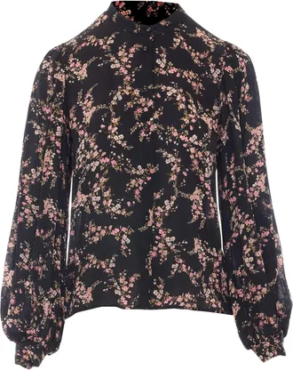 Twin-Set Lightweight Floral Printed Puffed-Sleeve Blouse