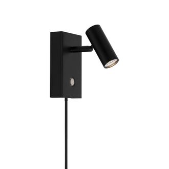 Nordlux Aplique de pared led minimalista negro orientable con interruptor
