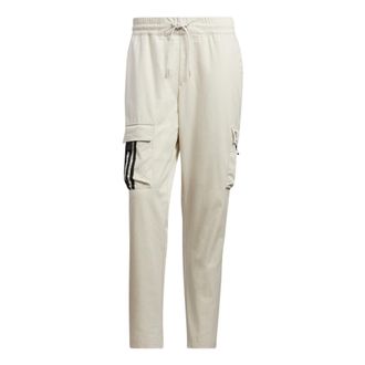 adidas Mens adidas neo Stripe Multiple Pockets Casual Sports Pants/Trousers/Joggers Bauxite Brown HC9672