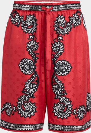 Dolce & Gabbana Mens Bandana-Print Silk Shorts