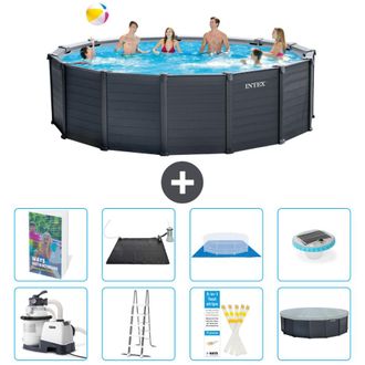 Intex Piscina Graphite Panel Redonda - 478x124 Cm - 9-piezas S598