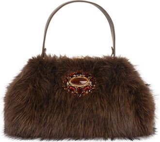 Jeffrey Campbell Gabor Faux Fur Satchel Handbag in Brown Combo at Nordstrom