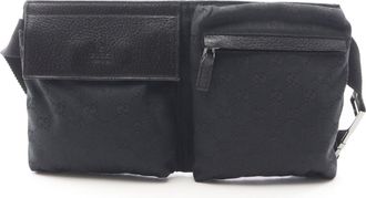 Gucci Black Canvas Leather Fanny Pack (Pre-Owned)