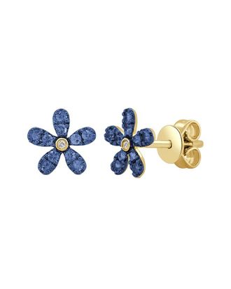 Sabrina Designs 14K 0.32 Ct. Tw. Diamond & Sapphire Flower Studs
