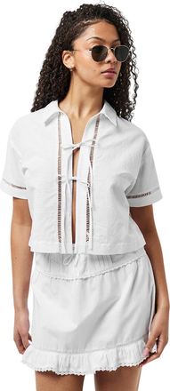 Jack Wills Dames/Dames Broderie Katoenen Linnen Overhemd (Helder wit)
