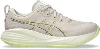 Asics Womens Cumulus 27 Running Shoe In Mineral Beige/ Huddle Yellow