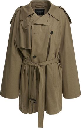 Balenciaga Short Trench Coat In Explorer