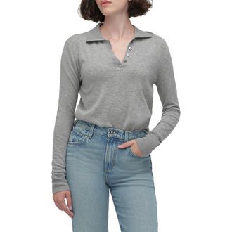 Favorite Daughter The Cleo Merino Wool Blend Henley Sweater in Heather Grey at Nordstrom, Size X-Small