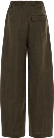 Ganni Womens Wool Trousers Brown