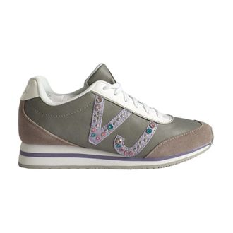 Versace Sportieve Grijze Leren Sneaker - Dames - Sneakers - Grijs - 37 EU - Leer - Schoenen