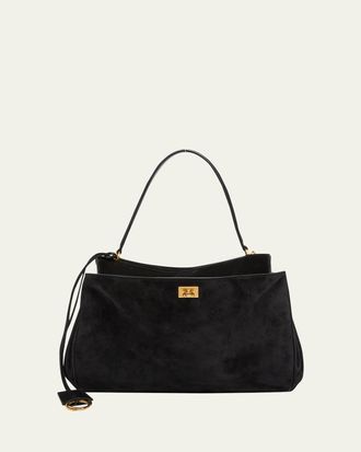 Balenciaga Rodeo Medium Suede Shoulder Bag