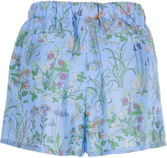 Gucci Womens Shorts Printed Silk Short, Blue