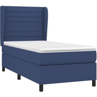 vidaXL Vidaxl - Cama Box Spring Con Colch&oacute;n Tela Azul 80x200 Cm