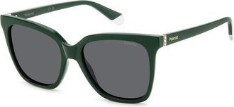 Polaroid Polarized Grey Square Ladies Sunglasses PLD 4155/S/X 01ED/M9 55