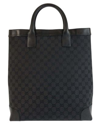 Gucci Black Gg Canvas & Leather Tote (Authentic Pre-Loved)
