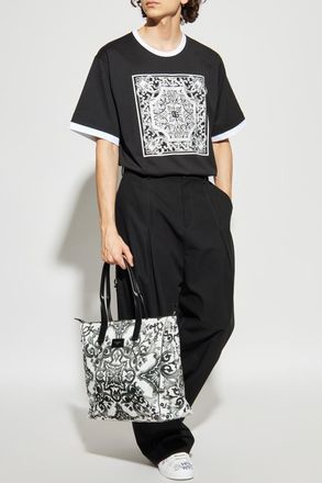 Dolce & Gabbana T-shirt With Majolica Print, Mens, Black