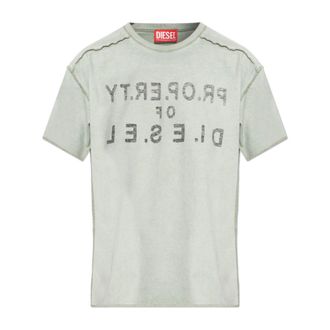 Diesel T-Shirts, female, Blue, Size: 2XS T-Ily T-shirt