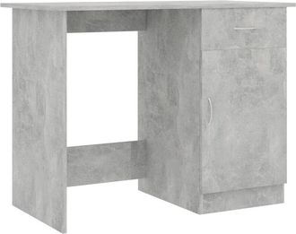 vidaXL Vidaxl - Escritorio de madera contrachapada gris hormigón 100x50x76 cm