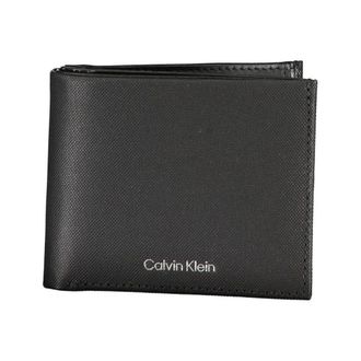 Calvin Klein Accessoires, Heren, Zwart, ONE Size, Leer, Elegante Zwarte Leren RFID-Portemonnee