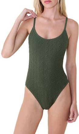 Andie Swim The Amalfi One-Piece Swimsuit in Thyme at Nordstrom, Size X-Large