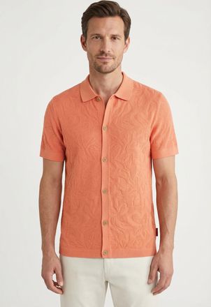 Joop Poloshirt JOOP JEANS Rasmo, Herren, Gr. XXL, bright orange, Strick, Obermaterial: 100% Baumwolle, unifarben, gerade, Shirts Poloshirt, florales Muster