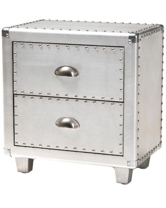 Design Studios Dnu Design Studios Davet French Silver Metal 2-Drawer Nightstand