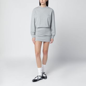 The Attico Grey m&eacute;lange mini dress in cotton blend