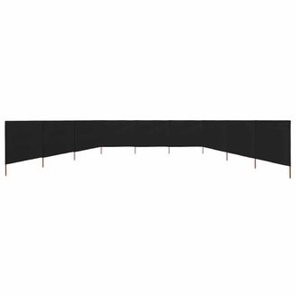 Berkfield Home Durable 9-panel Wind Screen Fabric 1200x120 cm Black