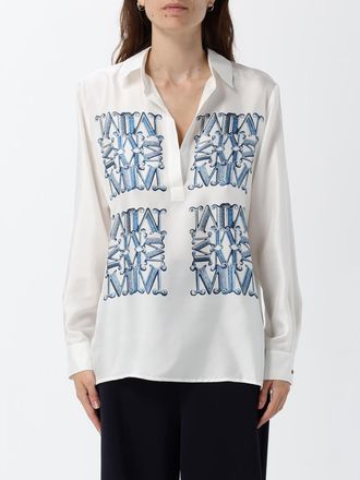 Max Mara Camicia in seta con stampa monogram e colletto classico