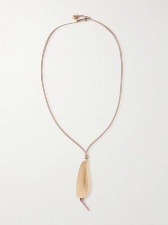 Bottega Veneta Collana In Metallo Dorato E Pelle - Oro