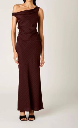 Nia Benedict Asymmetric Neck Top In Oxblood
